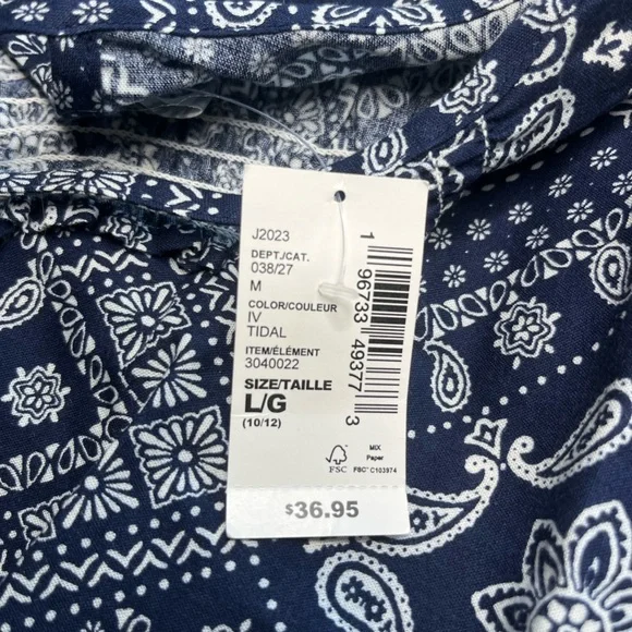 The Children’s Place Blue Bandana Ruffle Dress Girls Size Large NWT - Picture 9 of 9